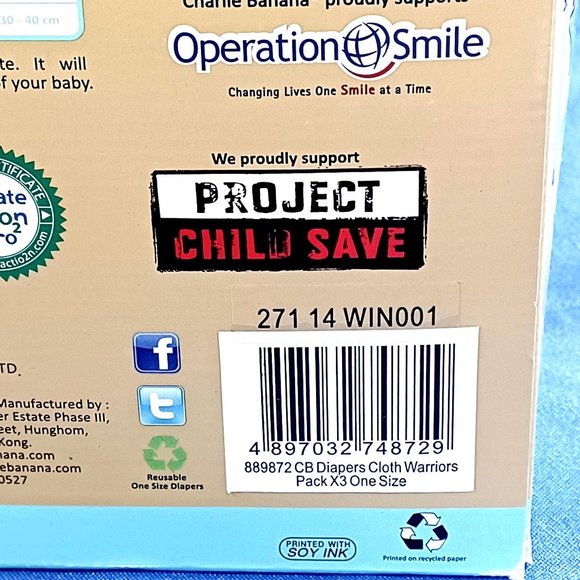 New Charlie Banana Boys 6 pc Camo Cloth Diaper & Inserts Set "Little Warrior" - Picture 10 of 10